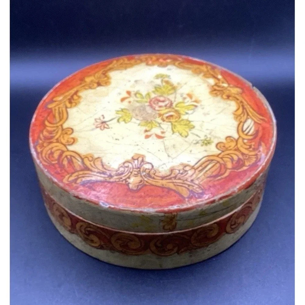 VTG Papier-Mâche Box W/ Lid Japan 6.25